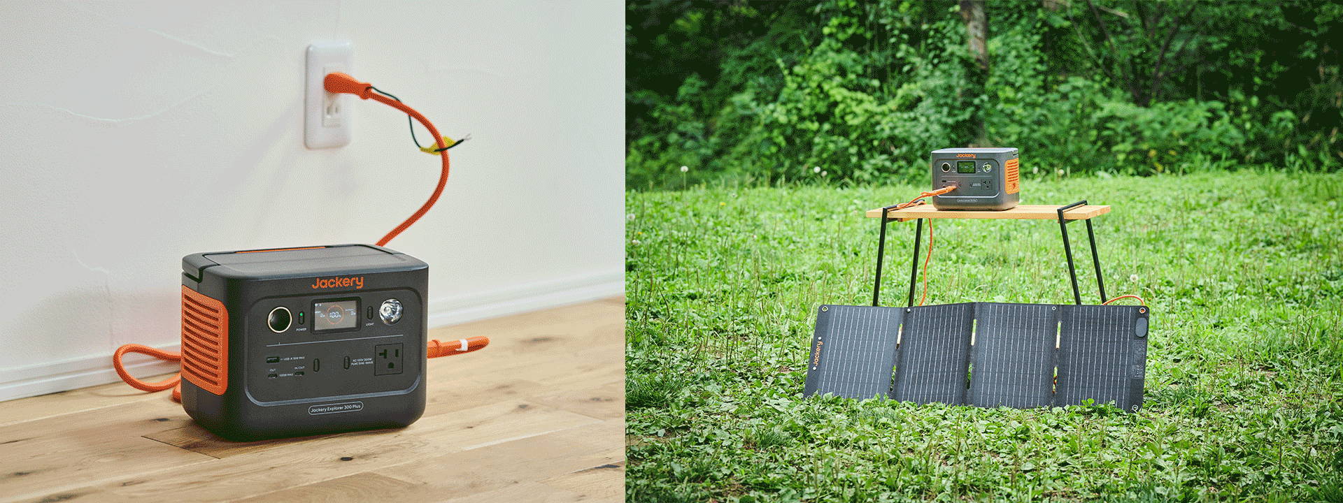 AC充電とソーラーパネル充電の様子